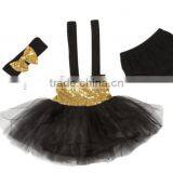 2016 China Low Price Wholesale Baby Sequin Romper Tutu Set With Headband and Skirt for Dancing thumbnail-5