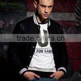 Amercia baseball jacket men's fashion suit leather jacket patched hoody for men