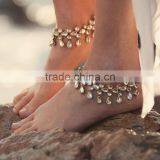 Gold Kundan Payal ANKLETS Pair Feet Bracelet thumbnail-1