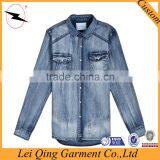 Factory Wholesale Denim Shirt Men Jeans Shirt thumbnail-4