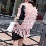 B Rabbit Fur Tassels Fashion Turkey Feather Vest thumbnail-5