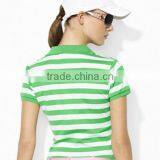 Women Custom Striped Golf Polo Shirt thumbnail-2