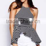 Sexy Cute Stripe off Shoulder Strap Lady Top Selling Products 2015 thumbnail-2