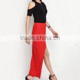 Blank Cold Shoulder T-shirt Women Clothes Fittes Zipper up t Shirt thumbnail-6