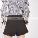 Big Discounts Special Design A-line Tie Waist Black Shorts Womens thumbnail-6