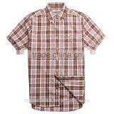 2017 Blouse Short Sleeve Shirt for Men Boys Fancy Shirts Gingham Pattern thumbnail-3