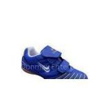 Custom Waterproof PU / Mesh / EVA / Rubber Blue Walking Childrens Soccer Shoes