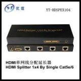 HDMI Splitter 1X4 Extender By Single CAT5e/6/7 Up TO 60m & Support 3D Full HD thumbnail-1