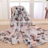 Custom Butterfully Cartoon Printing Simple Polyester Fashion Shawl Silk Scarf thumbnail-2