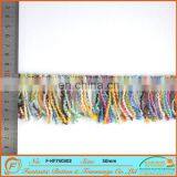 50mm colorful woolen yarn rayon made fringe