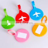 custom color round soft rubber luggage tag for sell