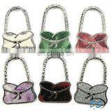 Fashion Bowknot Flower Crystals Handbag Purse Hook Bag Hanger thumbnail-1