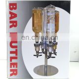 4 Bottles Bar Caddy Liquor Dispenser Bar Bulter