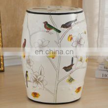 Antique Chinese Hand Painted Garden Drum Ceramic Seat Stool