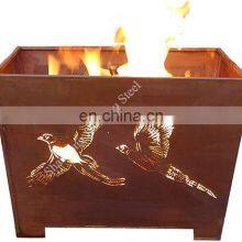 Customized Size Outdoor Wood Burning Garden Fire Pit Square Large Steel Fire Bowl thumbnail-5