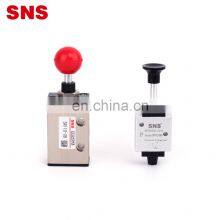 SNS SR Series Top quality two position three way pneumatic aluminum alloy manual hand valve