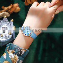 SHENGKE SK Woman Watch Drop Shipping Watches K0157L Blue Leather Wristwatch Japan Quartz Movement 2035 Big Stone Bling Dial thumbnail-3