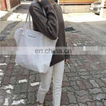 Wholesale Top Quality Black Big Canvas Tote Bag Cotton Shopping Bag Beach Tote Bag With Custom Printed Logo thumbnail-2