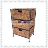 2013 Durable Water Hyacinth Woven Cheap Storage Horizontal Steel Cabinet