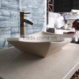 Best Sale Natural Beige Marble Bathroom Wash Basin thumbnail-3