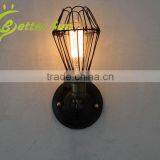 Vintage Industrial Lamp Edison Brass Cage Wall Light thumbnail-1