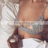 F10175A New fashion solid color printing perspective sexy lingerie sexy see through bras for women                        
                                                Quality Choice