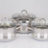 Hot sale in German kitchenware Stainless Steel Cookware pot/cooing pot/kitchenware set with indutcion bottom