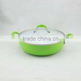 Elegant Aluminum Non Stick Coating Pressed/Forged Caldero With Two Ears and Glass Lid thumbnail-3