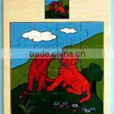 Hot Selling Educational Wooden Toys Dog Plane Puzzle thumbnail-1