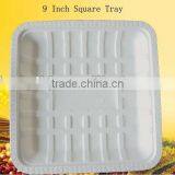 Biodegradable Disposable Eco-friendly 9 Inch Square Food Trays thumbnail-1