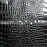 Crocodile Skin PVC/PU Leather for Bag, Wallet,elastic Smooth Fashionable Animal Print Fabric for Handbags, Black Crocodile Strap thumbnail-1