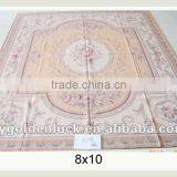8x10 100% Handmade Perfect Wool Aubusson Carpet thumbnail-1