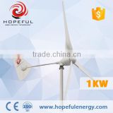 1kw horizontal axis wind turbine alternator with single tail