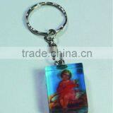 Pure Printed Picture Flash Light Crystal Glass Keychains With Child for Small Gift (R-0840