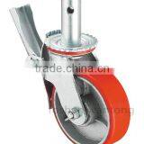 6 Inch Cast Iron Scaffolding Swivel Brake PU Caster Wheel thumbnail-1