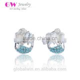 Romantic Blue Diamond Earring Mermaid Silver Earring Fancy Earrings For Party Girls