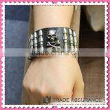 Skull Leather Cuff Bracelets Supplies, Hot Sale Men Bracelet Skull thumbnail-1