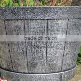 15" Stout Barrel Planter , Wooden Flower Pot,plastic Painted Flower Pots Wholesale