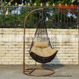 TG-16004 Moon Shape Small Round Rattan Outdoor Single Seat Swing Chair thumbnail-1