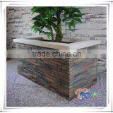 Fiberglass Stone Square Plant Container thumbnail-1