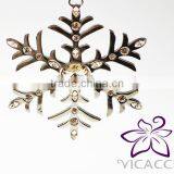 VICACCI 14K White Gold Plated Metal Xmas Snowflake Ornament With White Crystals From Swarovski thumbnail-4