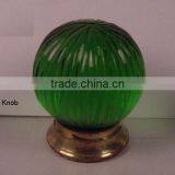 Glass Knob With Brass Base Available in All Colours thumbnail-1
