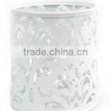 Round White Freestanding Metal Punched Pen Holder thumbnail-2