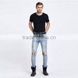 Korea Style Men Ripped Jeans Washed Ankle Destroyed Pants thumbnail-2