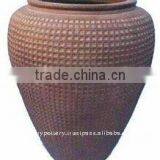 AAC Large Black Clay Pot- Tall Dark Clay Pot- Giant Outdoor Pots thumbnail-1