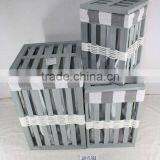 Wooden Sundries Storage Chest With Liner And Lid S/3 thumbnail-1