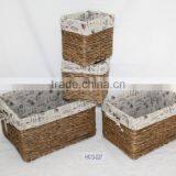 2014 Hot Sale Handmade High Quality Rushes And Corn Rope Woven Basket thumbnail-1