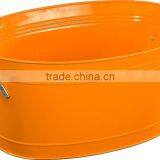Vintage Large Capacity Galvanized Metal Oval Party Tub Ice Bucket Drink Beer Cooler thumbnail-4