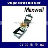 25pcs HSS Titanium Drill Set