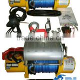 Cable winch gear 12v car winch synthetic rope winch, recovery electric winch 4x4